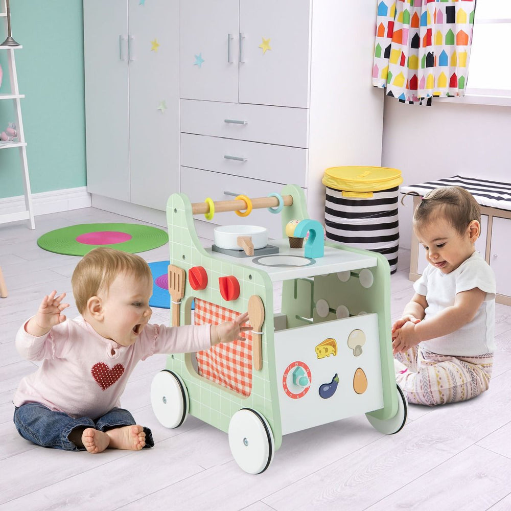 Activity Centre — 6-in-1 Wooden Activity Walker and Play Kitchen at Baby Direct