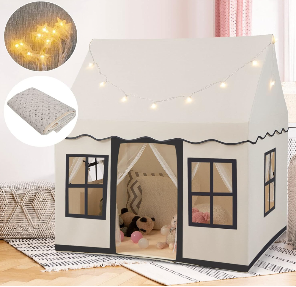 Play Tents & Playhouses — Kids Playhouse Tent with Mat and Star Lights at Baby Direct