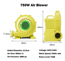 750W Commercial Air Blower Pump Fan for Inflatable Bounce House