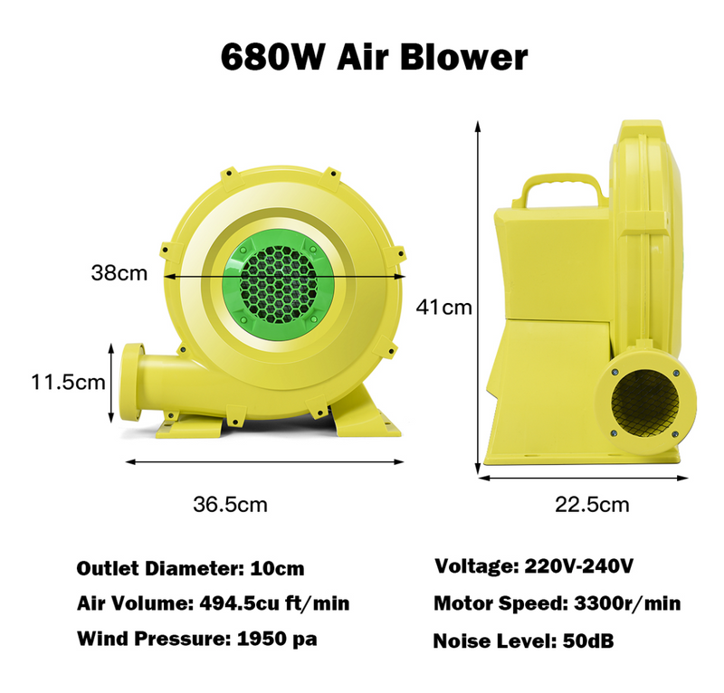 Baby Direct 680W Electric Air Fan Blower for Inflatable Bounce House