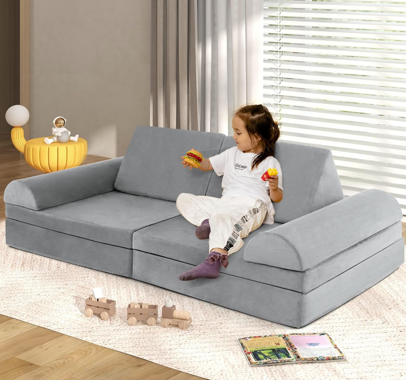 Rever Bebe  8-Piece Kids Modular Convertible Foam Folding Floor Sofa