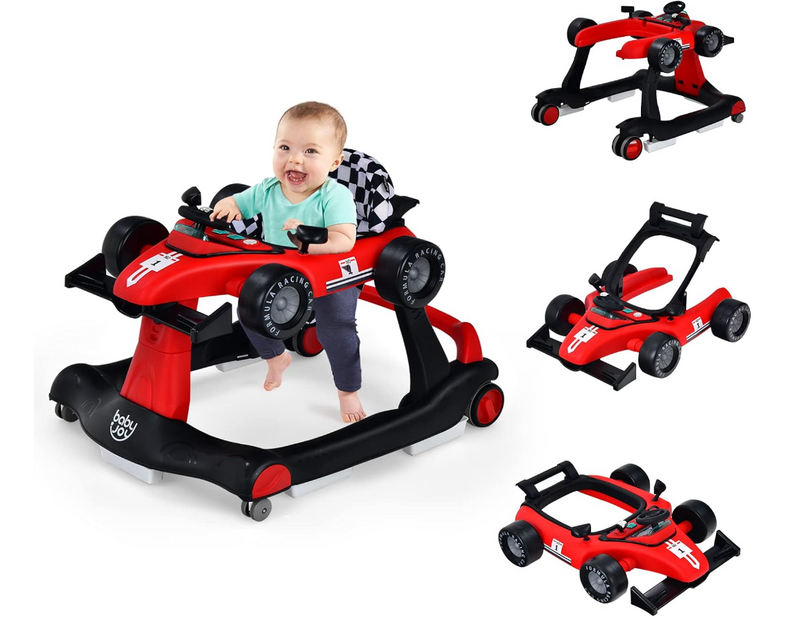 Rever Bebe 4 in 1 Car Race Foldable Activity Baby Walker With Music