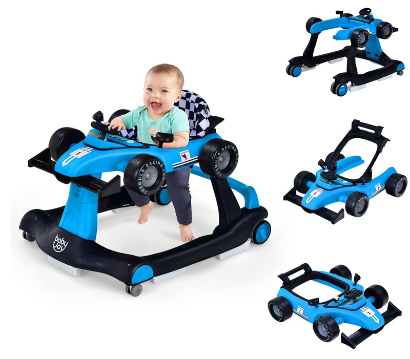 Rever Bebe 4 in 1 Car Race Foldable Activity Baby Walker With Music