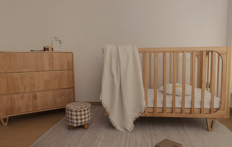 COCOON Vibe Cot Sandstone including an Australian made mattress.