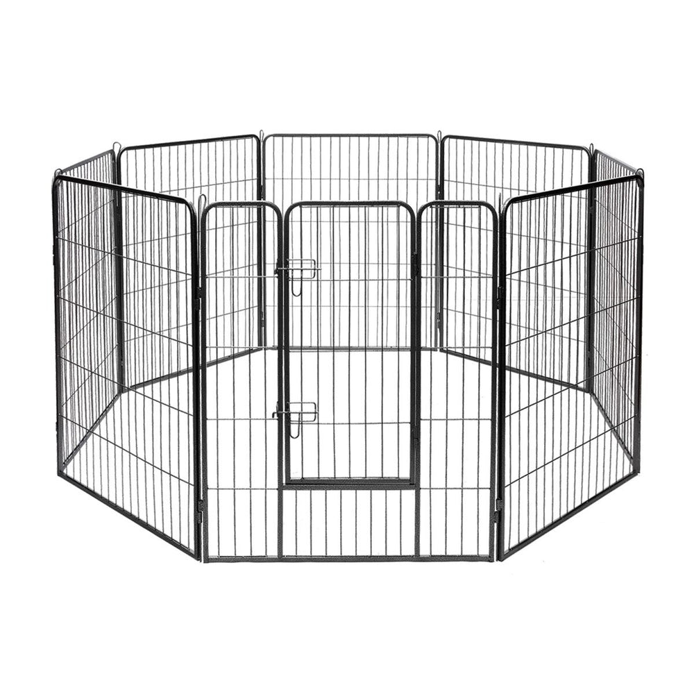 8-Panel Metal Pet Playpen with Latching Gate