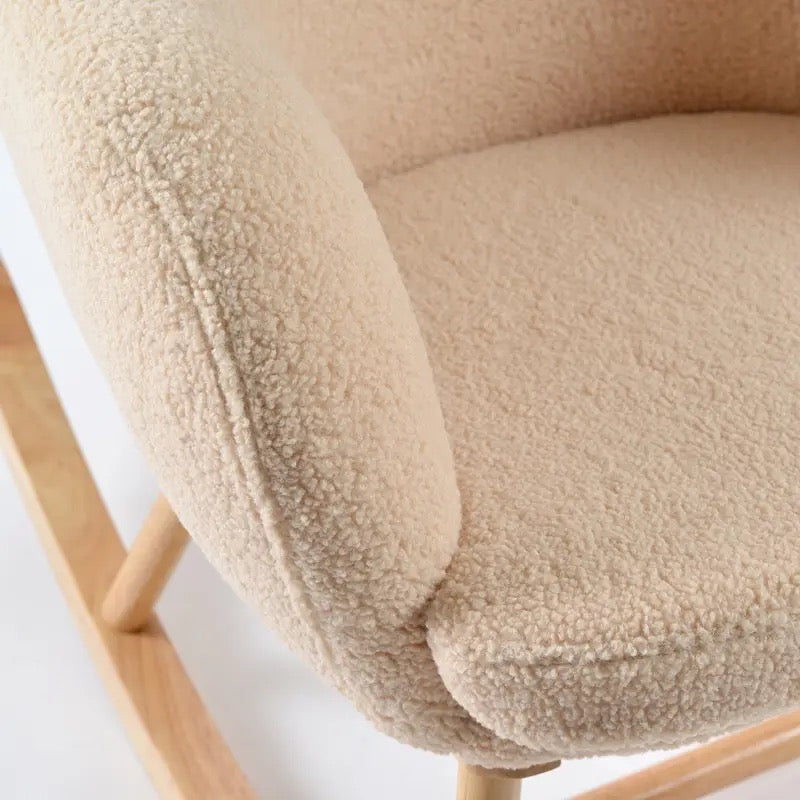 Rever Living Boucle Rocking Nursing Chair With Ottoman
