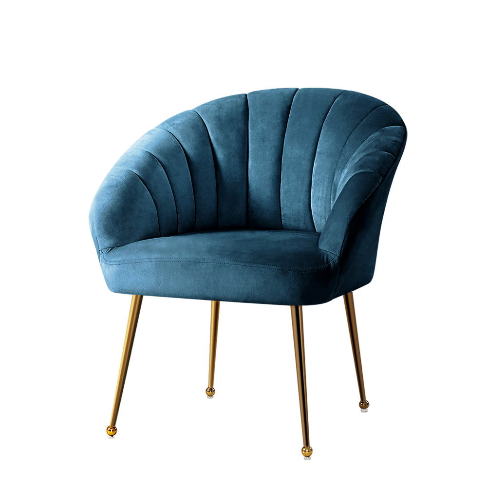 Baby blue velvet outlet chair