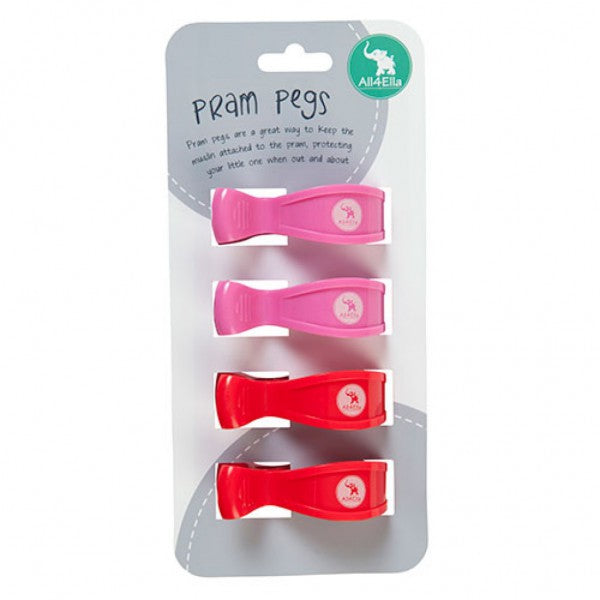 All4Ella 4 Pack Pegs - Pink/Red