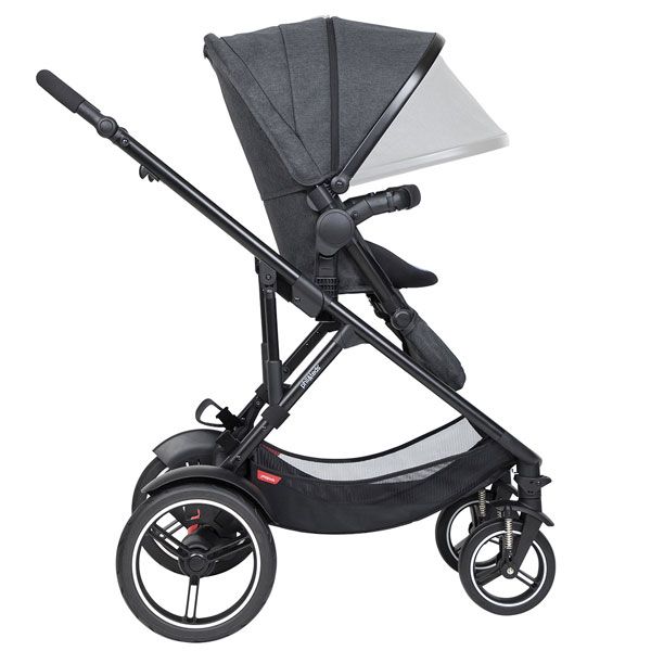 Phil&Teds Voyager V6 Black with Sky Cushy Ride Liner