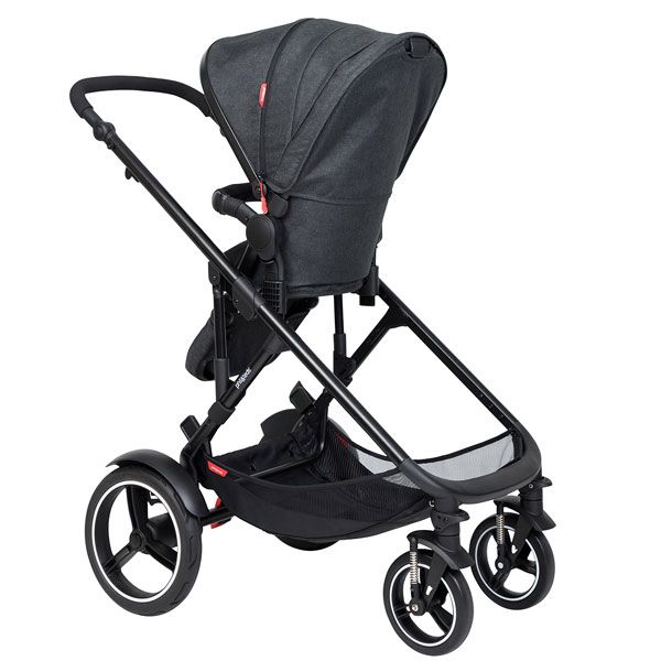 Phil&Teds Voyager V6 Black with Sky Cushy Ride Liner