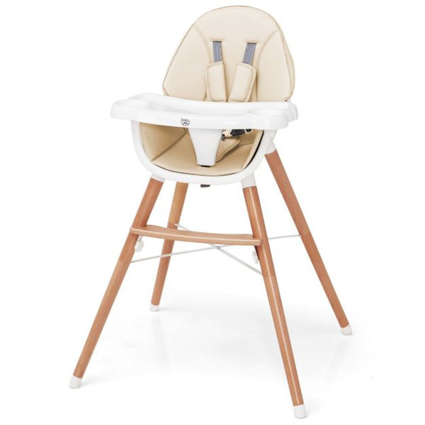 High chair and seats – Wooden Baby High Chair with Double 4-Position Tray