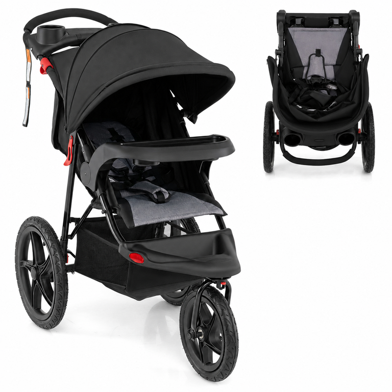 Running Strollers – Rever Bebe Foldable All-Terrain Jogger Stroller