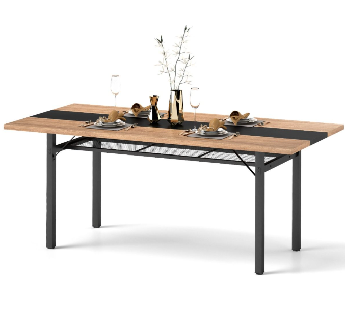 Home Living – 180cm Wooden Dinning Table with Metal Frame