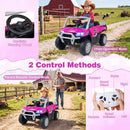 12V Kids' Ride-On Car with Dual 50W Motors and Remote Control for Kids - Rose - product detail 9