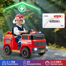 12V Kids' Ride-On Fire Truck with Parent Remote Control with Water Gun - Red - product detail 9