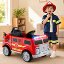 12V Kids' Ride-On Fire Truck with Remote Control with Music and Sirens - Red - product detail 1