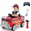 12V Kids' Ride-On Fire Truck with Remote Control with Music and Sirens - Red - product detail 3