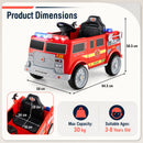 12V Kids' Ride-On Fire Truck with Remote Control with Music and Sirens - Red - product detail 4