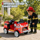 12V Kids' Ride-On Fire Truck with Remote Control with Music and Sirens - Red - product detail 8