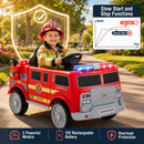 12V Kids' Ride-On Fire Truck with Remote Control with Music and Sirens - Red - product detail 9