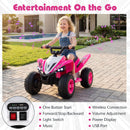 12V 4-Wheeler Quad Electric Vehicle with LED Lights and Music for Boys Girls Aged 3+ - Pink - product detail 9