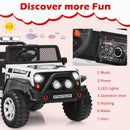 12V Kids' Ride-On Car with Parental Remote Control and Spring Suspension - White - product detail 8