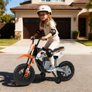 12V Kids Motorcycle with Training Wheels and Spring Suspension - Orange - product detail 1