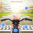12V Kids Motorcycle with Training Wheels and Spring Suspension - Orange - product detail 5