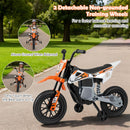 12V Kids Motorcycle with Training Wheels and Spring Suspension - Orange - product detail 7