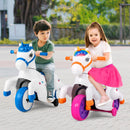 12V Kids Unicorn Ride-On Toy Pony with Training Wheels and Music - Orange - product detail 1