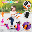 12V Kids Unicorn Ride-On Toy Pony with Training Wheels and Music - Orange - product detail 6