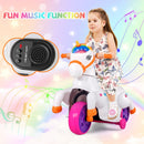 12V Kids Unicorn Ride-On Toy Pony with Training Wheels and Music - Orange - product detail 8