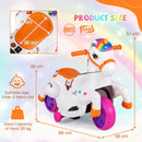 12V Kids Unicorn Ride-On Toy Pony with Training Wheels and Music - Orange - product detail 5