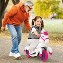 12V Kids Unicorn Ride-On Toy Pony with Training Wheels and Music - Rose - product detail 1