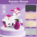 12V Kids Unicorn Ride-On Toy Pony with Training Wheels and Music - Rose - product detail 8