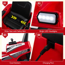 12V Ride-On Lawn Mower with Dual Control Sticks ang LED Lights - Red - product detail 11