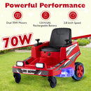 12V Ride-On Lawn Mower with Dual Control Sticks ang LED Lights - Red - product detail 8