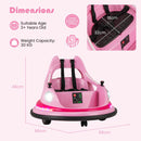12V Battery Powered Kids' Ride-On Bumper Car with Remote Control and Dual Joysticks - Pink - product detail 4