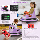 12V Battery Powered Kids' Ride-On Bumper Car with Remote Control and Dual Joysticks - Purple - product detail 7