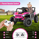 12V Kids' Ride-On Car with Parental Remote and 3 Speeds - Pink - product detail 3