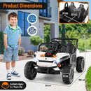 12V Kids' Ride-On Car with Parental Remote and 3 Speeds - White - product detail 4