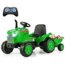 12V Kids' Ride-On Tractor with Trailer and Remote Control for 3-8 Years Old Toddlers - Green - product detail 5