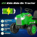 12V Kids' Ride-On Tractor with Trailer and Remote Control for 3-8 Years Old Toddlers - Green - product detail 6