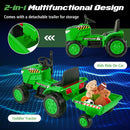 12V Kids' Ride-On Tractor with Trailer and Remote Control for 3-8 Years Old Toddlers - Green - product detail 8