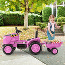 12V Kids' Ride-On Tractor with Trailer and Remote Control for 3-8 Years Old Toddlers - Pink - product detail 3