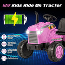 12V Kids' Ride-On Tractor with Trailer and Remote Control for 3-8 Years Old Toddlers - Pink - product detail 6