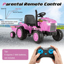 12V Kids' Ride-On Tractor with Trailer and Remote Control for 3-8 Years Old Toddlers - Pink - product detail 9