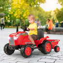 12V Kids' Ride-On Tractor with Trailer and Remote Control for 3-8 Years Old Toddlers - Red - product detail 1