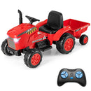 12V Kids' Ride-On Tractor with Trailer and Remote Control for 3-8 Years Old Toddlers - Red - product detail 5