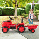 12V Kids' Ride-On Tractor with Trailer and Remote Control for 3-8 Years Old Toddlers - Red - product detail 6